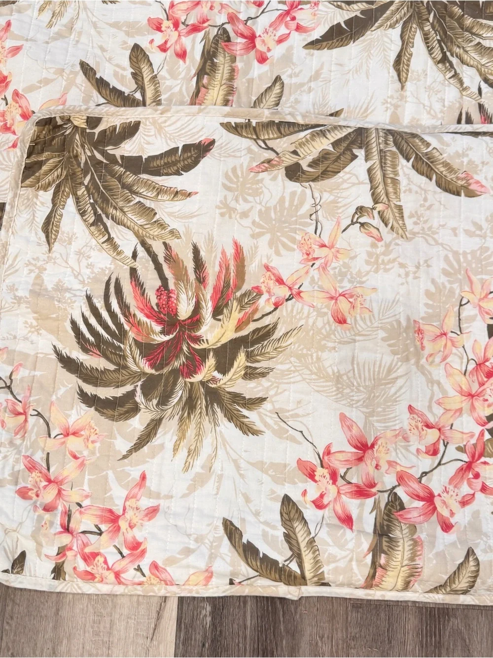 2 Tommy Bahama Home Oversized King Quilted Pillow Sham Bonny Cove 22x37 Inch